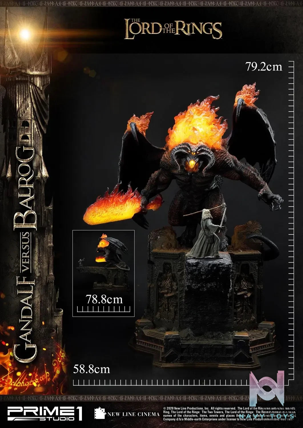 Prime 1 Studio – Premium Masterline The Lord of the Rings (Film) Gandalf Versus Balrog PMLOTR-02 PMLOTR-02EX (Licensed)