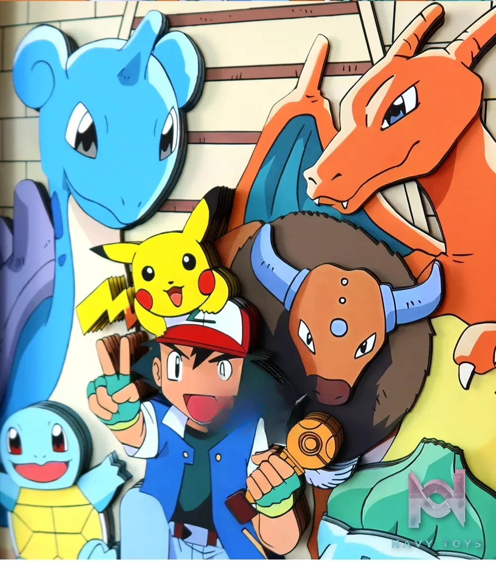 KALA HOME Studio – Pokémon Multiple Characters #12 3D Decorative Painting Pokémon