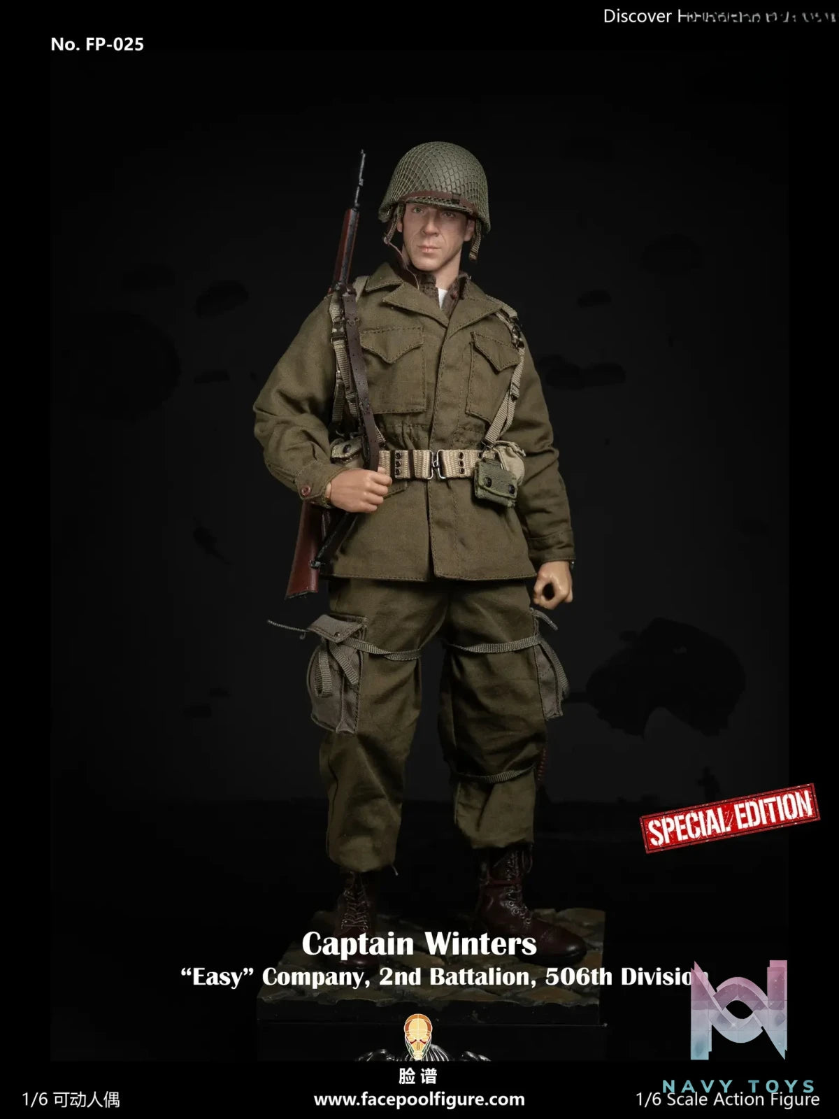 Facepoolfigure – Captain Winters “Easy” Company, 2nd Battalion, 506th Division 1/6 Action Figure FP025 (Licensed)