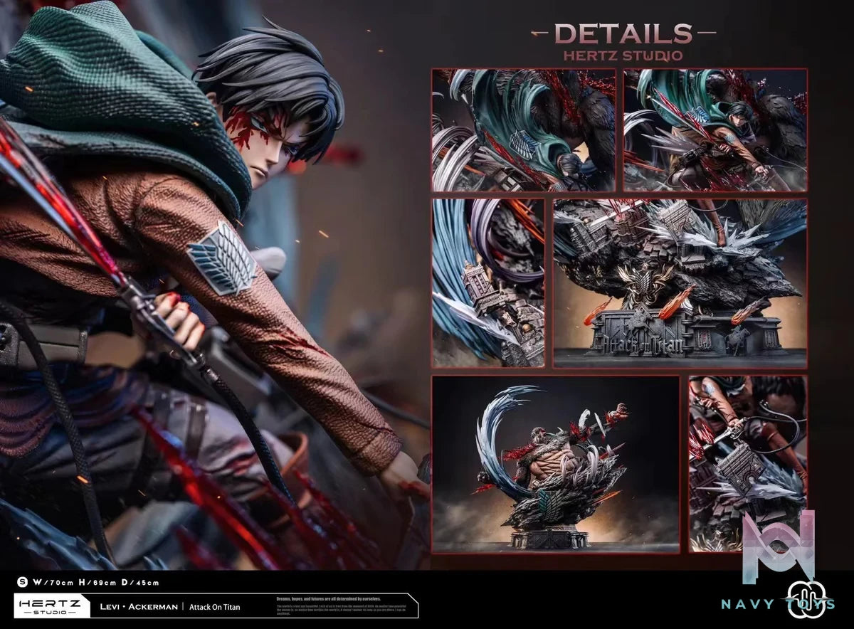 Levi Ackerman vs Beast Titan - Attack On Titan - Hertz Studio resin statue Hertz studio anime figure