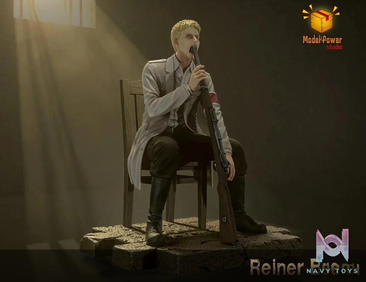 Model Power Studio - Attack on Titan Despairing Reiner Braun resin statue Navy Toys anime figure
