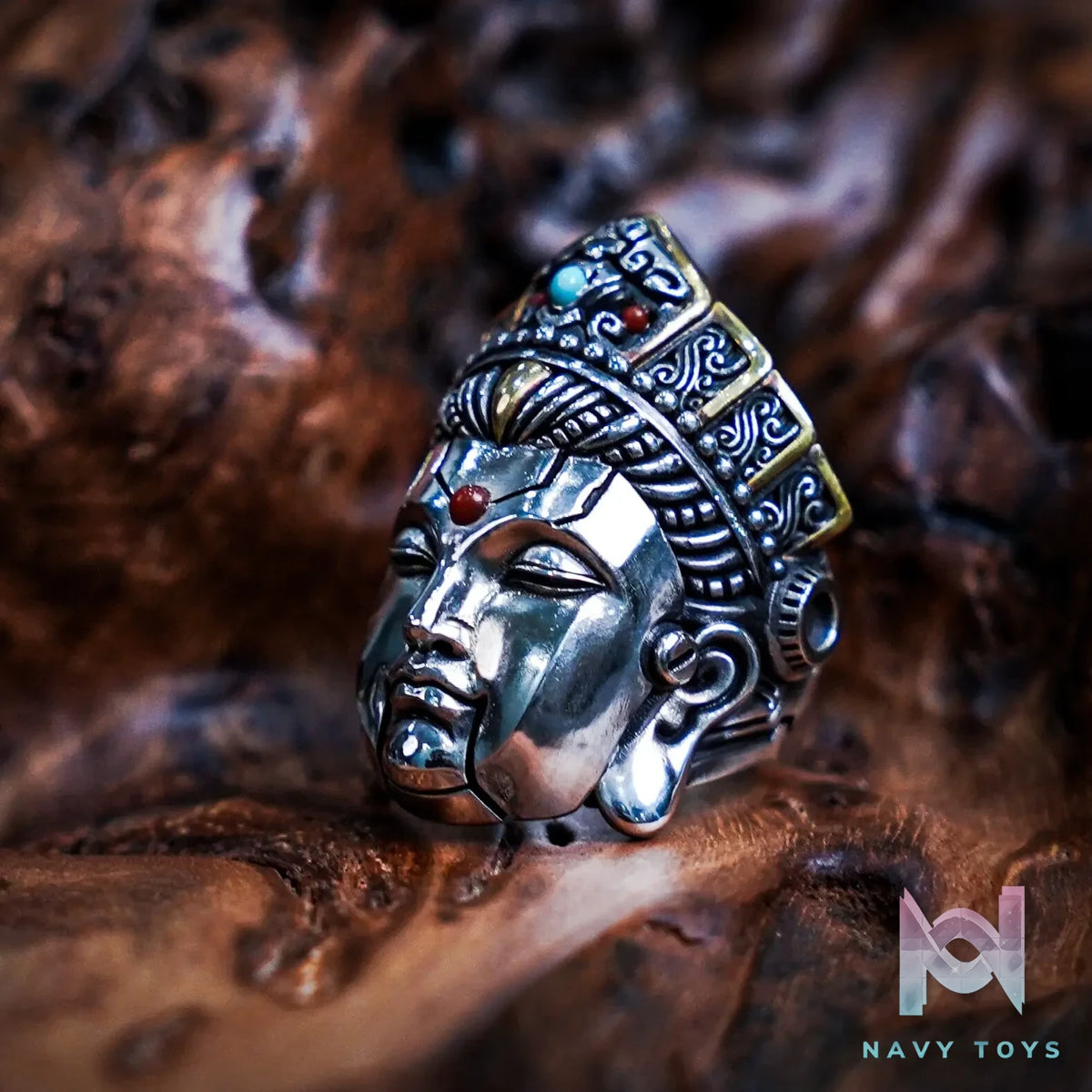 Raven Studio (silver jewelry) – Original “Mechanical Ascension” Buddha Head Ring Original