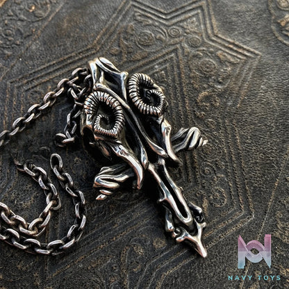 Raven Studio (silver jewelry) – Evil Goat Head Pendant Necklace Original