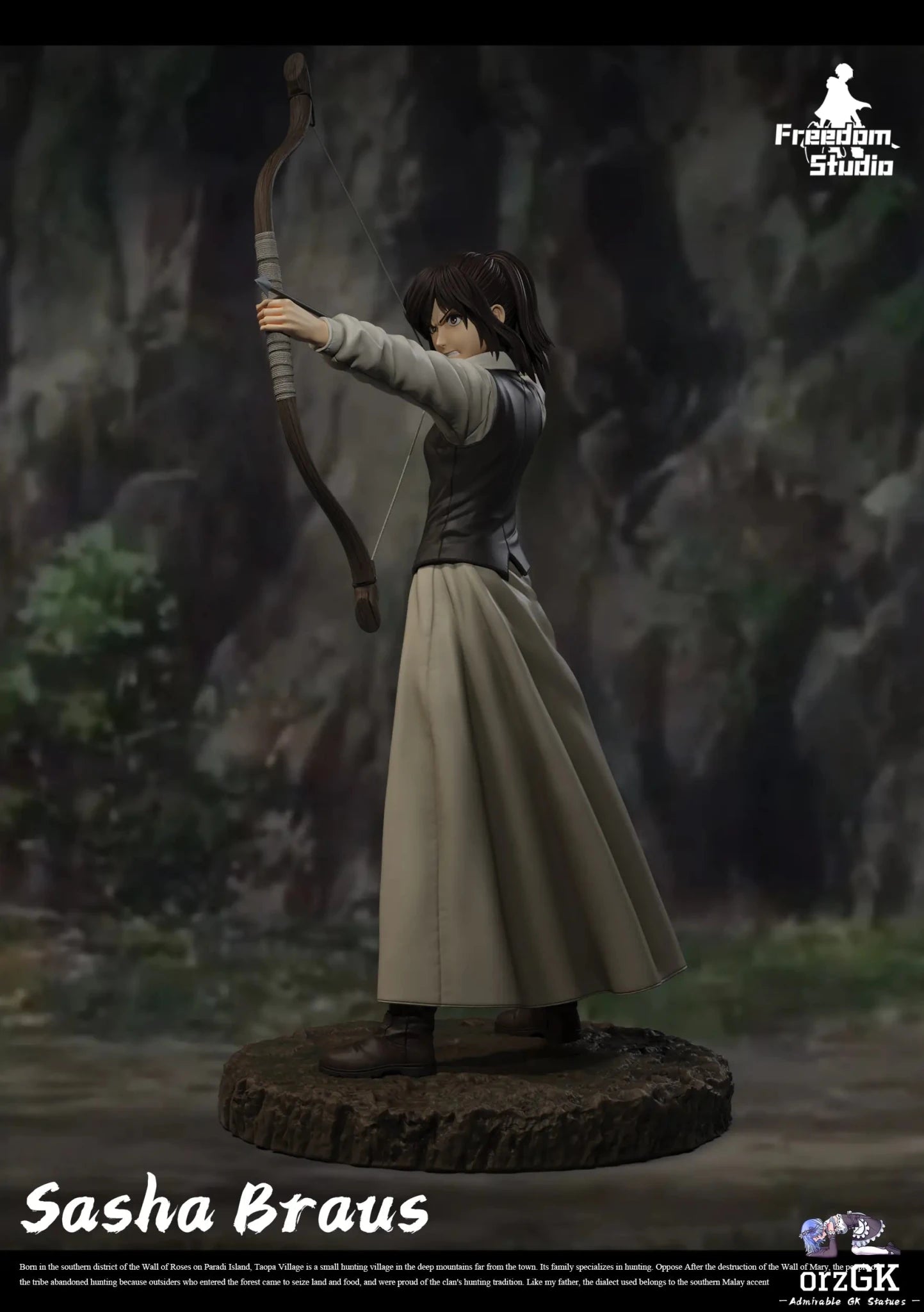 Freedom Studio - Attack on Titan Archery - Sasha Braus resin statue Navy Toys anime figure