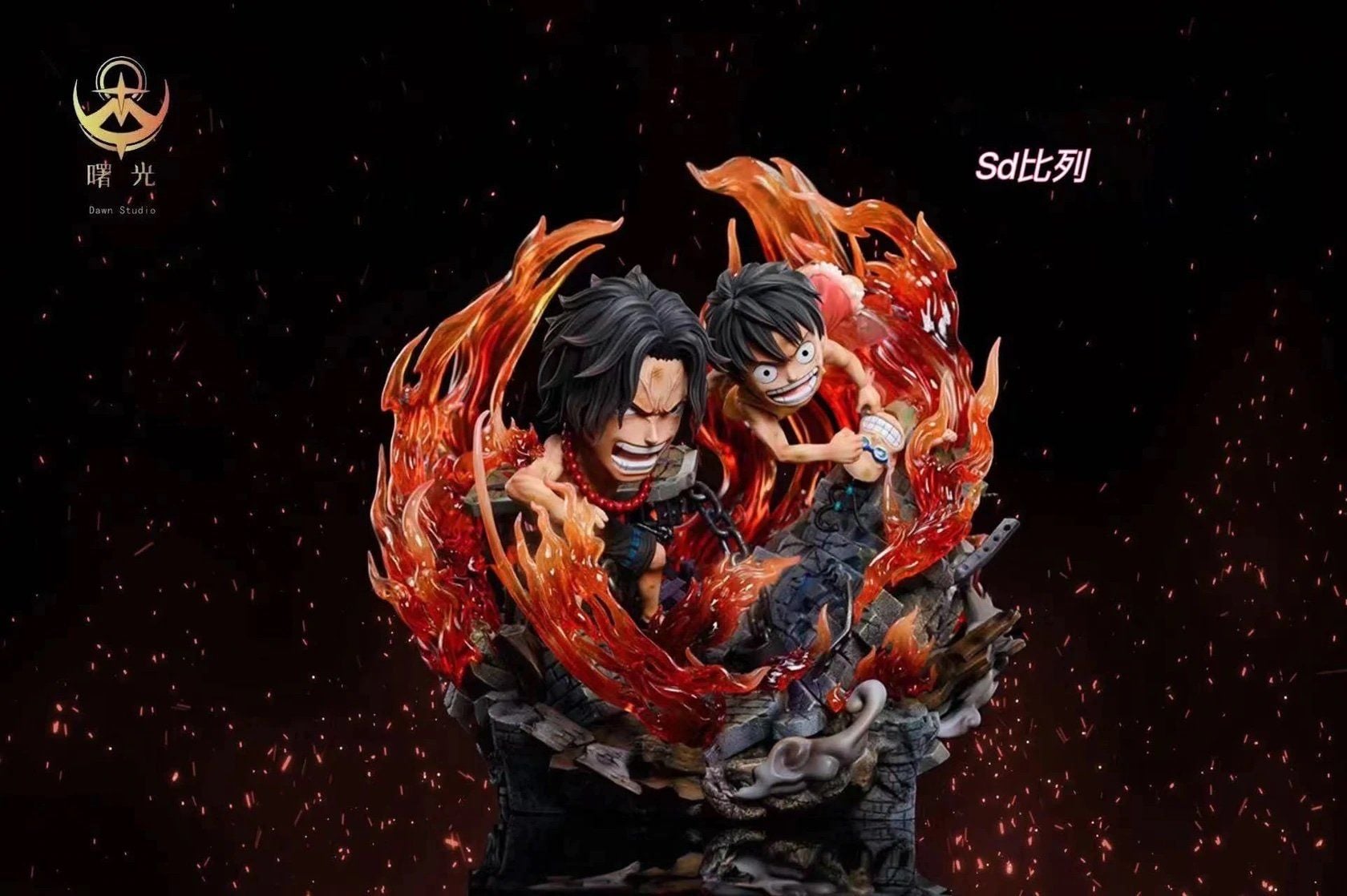 Ace & Luffy resin statue Dawn Studio anime figure