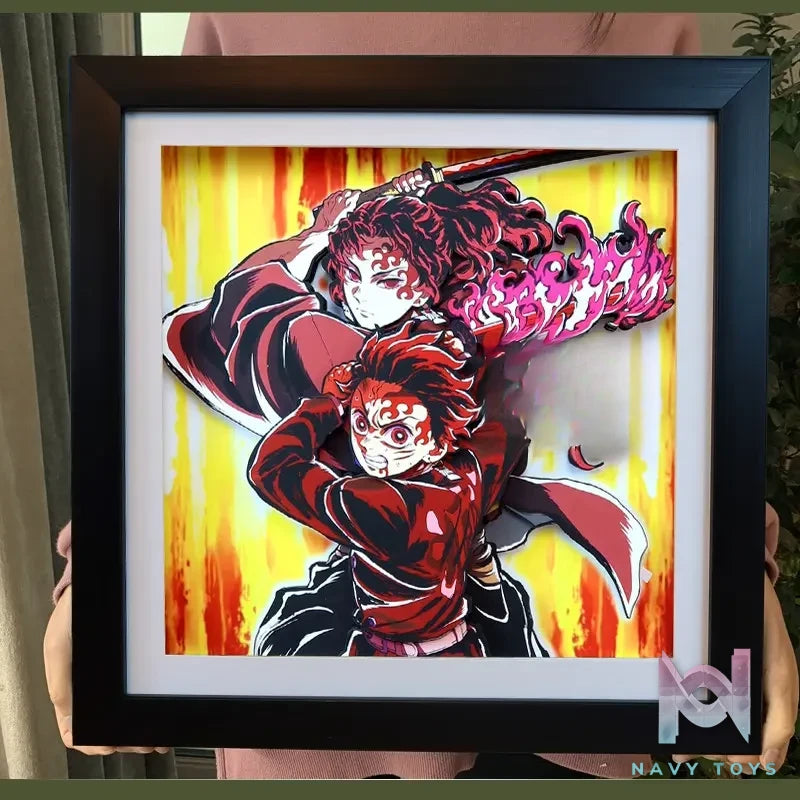 KALA HOME Studio – Tanjiro Kamado X Yoriichi Tsugikuni 3D Decorative Painting Demon Slayer