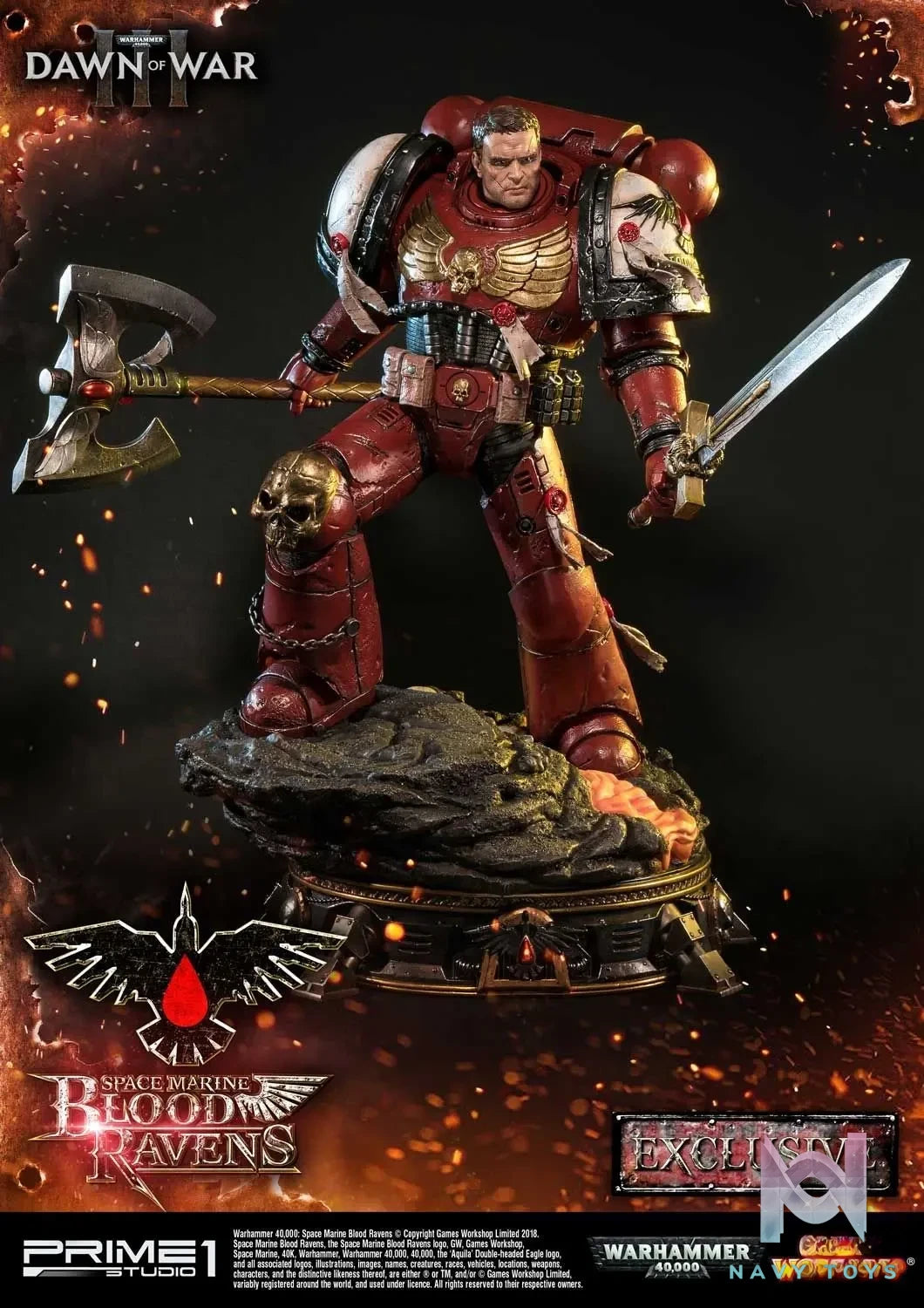 Prime 1 Studio – Premium Masterline Warhammer 40,000: Dawn of War III Space Marine Blood Ravens PMWH40K-02 PMWH40K-02DX (Licensed)