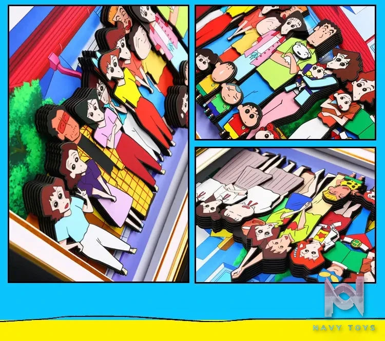 Yu Zhi Jiang Studio – Crayon Shin-chan Multiple Characters Series #2 3D Decorative Painting Crayon Shin-chan