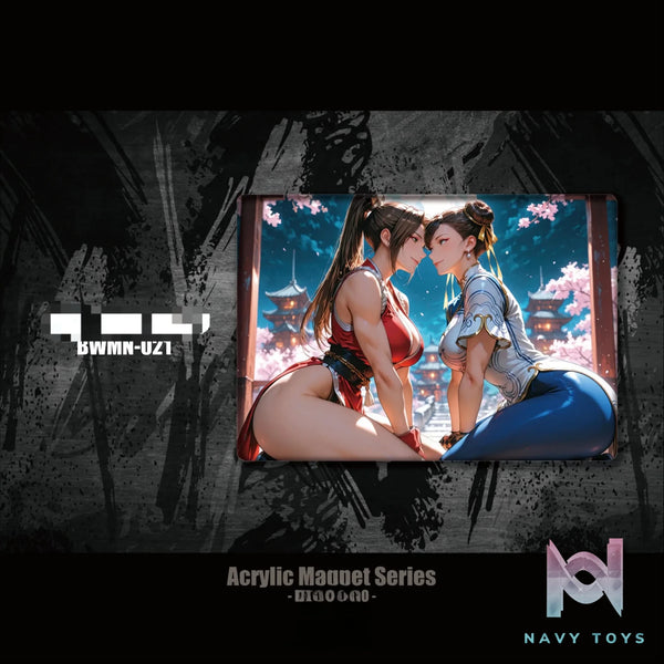 B&W Studio – Chun-Li X Mai Shiranui Acrylic Refrigerator Magnet Street Fighter X The King of Fighters