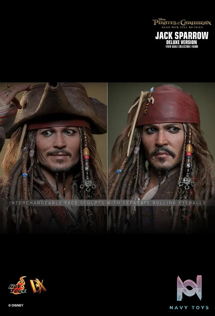 Hottoys – Pirates of the Caribbean: Dead Men Tell No Tales Jack Sparrow 1/6th scale Collectible Figure DX37 DX38 (Licensed)