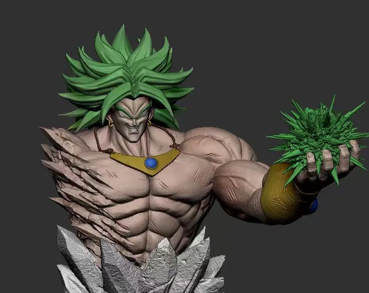 YISHOU Studio - Throne Broly Dragon Ball resin statue Navy Toys anime figure