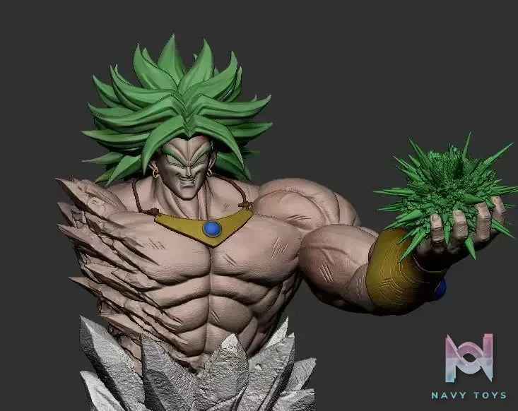 YISHOU Studio - Throne Broly Dragon Ball resin statue Navy Toys anime figure