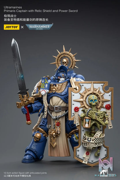 JOYTOY – Ultramarines Primaris Captain with Relic Shield and Power Sword JT6465 (Licensed)