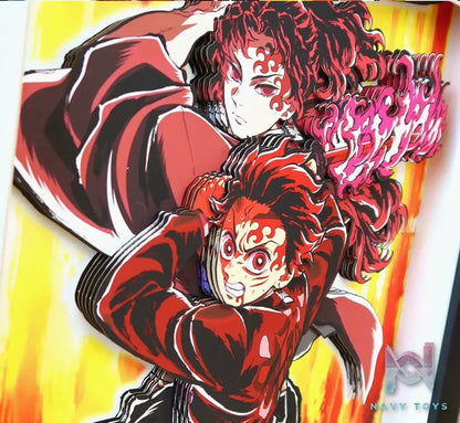 KALA HOME Studio – Tanjiro Kamado X Yoriichi Tsugikuni 3D Decorative Painting Demon Slayer