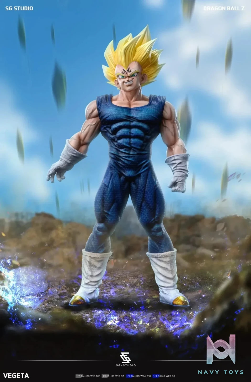 Sg Studio - Dragon Ball Majin Vegeta resin statue Navy Toys anime figure