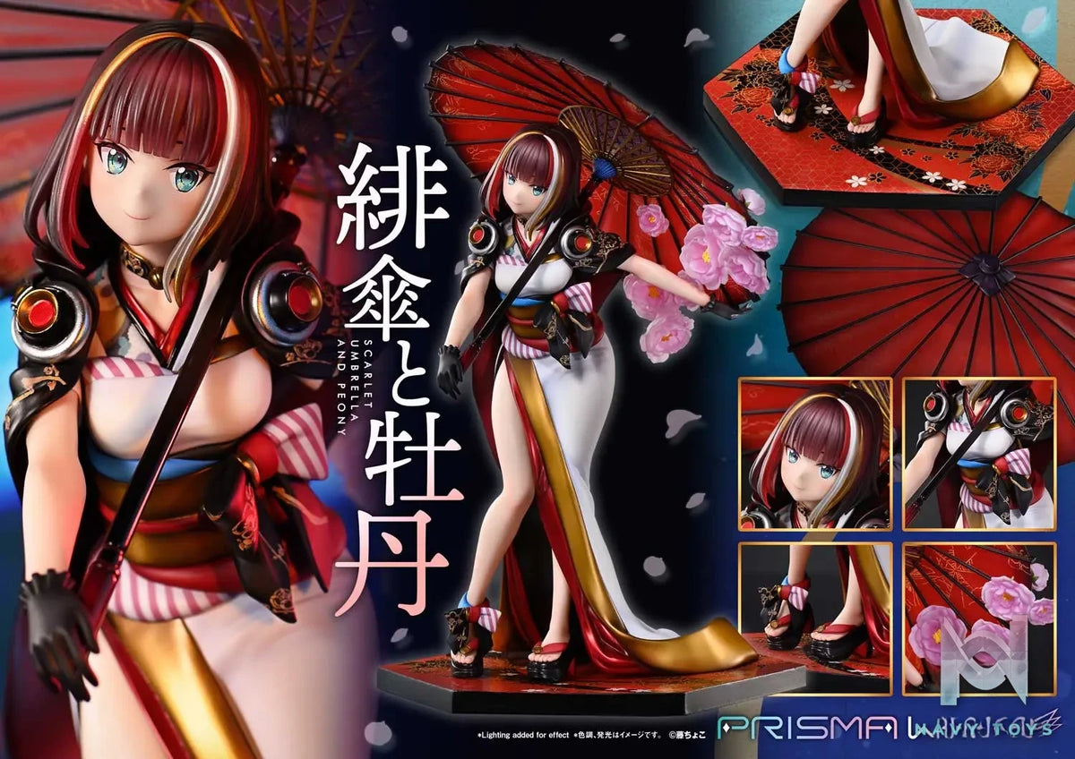 Prime 1 Studio & PRISMA WING Collection – fuzichoco original Illustration Scarlet Umbrella and Peony 1/7 Scale Pre-Painted Figure PWFZCC-01P PWFZCC-01PDX (Licensed)