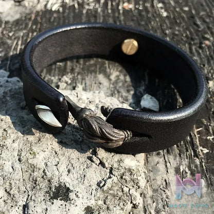 Raven Studio (silver jewelry) – Claw & Skull Leather Bracelet Original