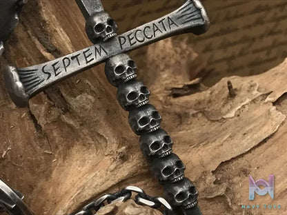 Shou Jiang Studio – Custom Original Design Seven Deadly Sins Skull Cross Pendant Original