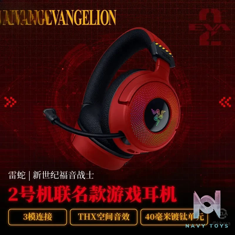 Razer – EVA Unit-02 Kraken V4 Tri-Mode Wireless Gaming Headset Neon Genesis Evangelion (Licensed)