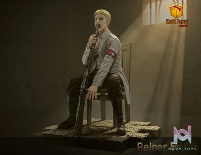 Model Power Studio - Attack on Titan Despairing Reiner Braun resin statue Navy Toys anime figure