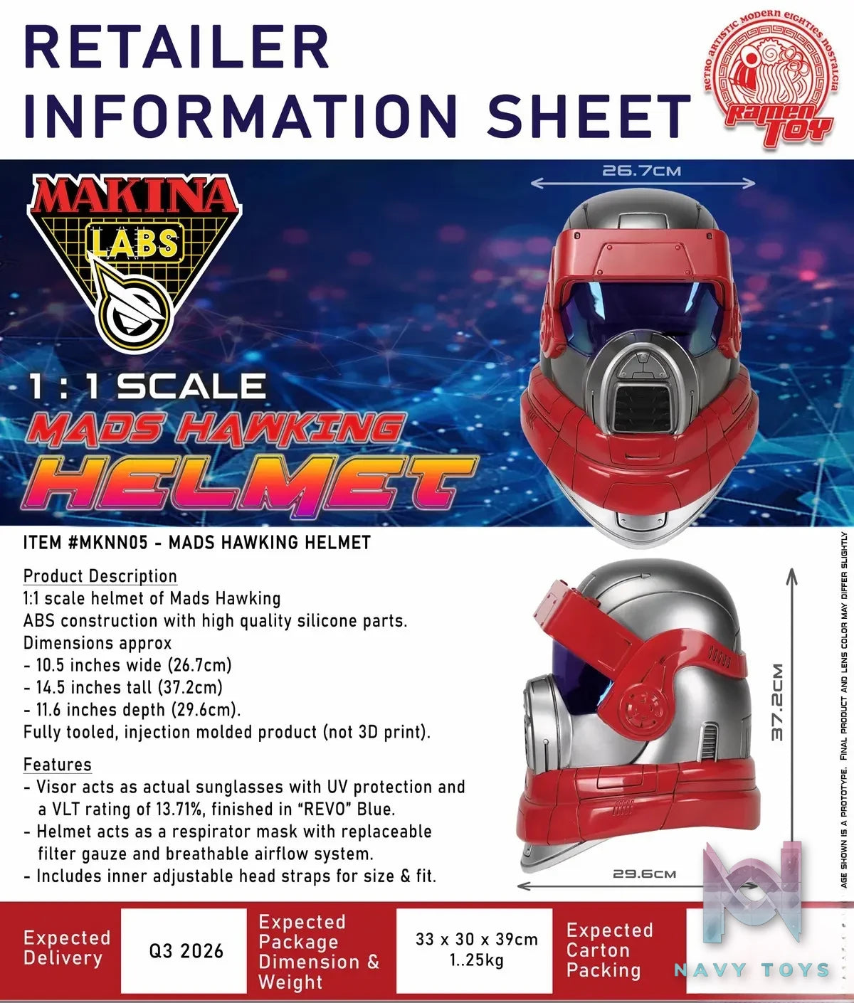 Ramen Toy – 1/1 MKNN05-MADS HAWKING HELMET MKNN05 (Licensed)