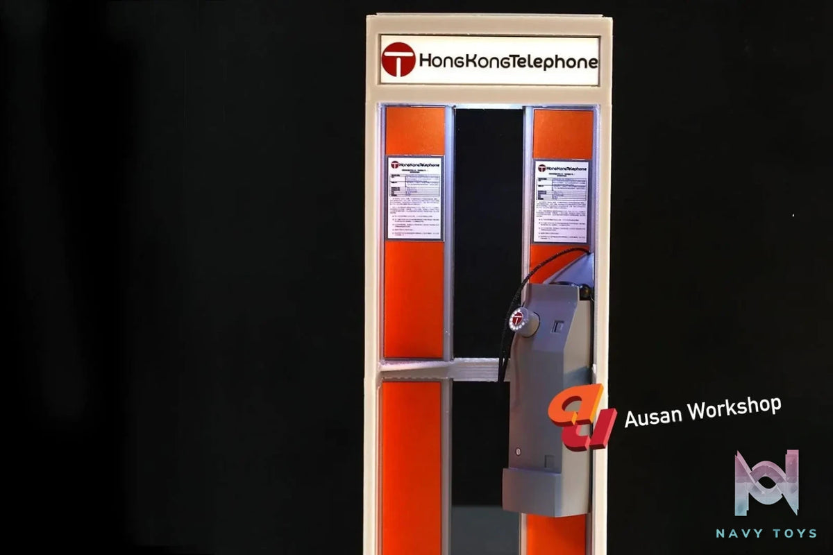Ausan WorkShop Studio – RG 500 Motorcycle with Wireless Power Diorama & Retro Phone Booth AS012 AS002N (Licensed)