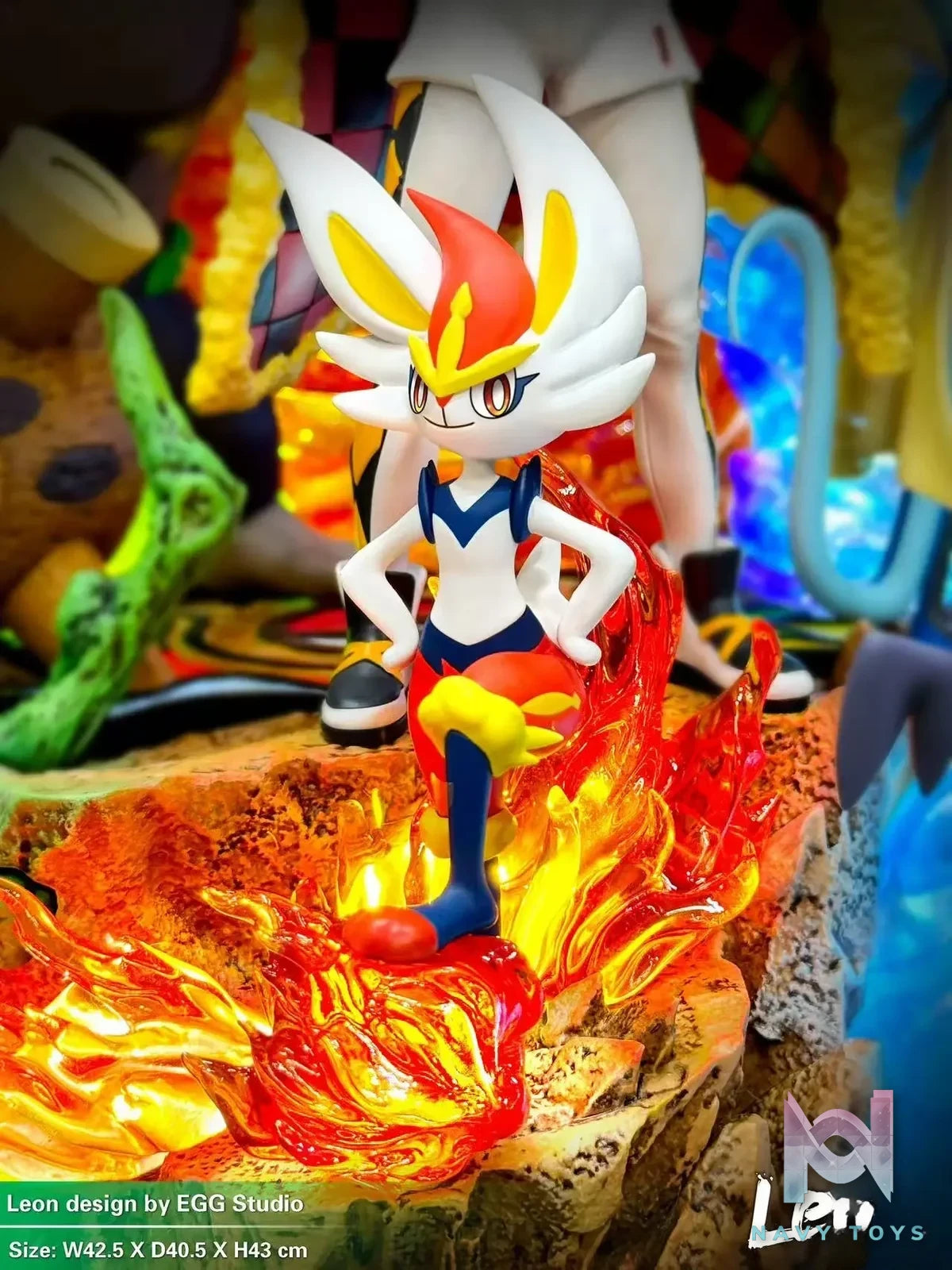 EGG Studio - Pokémon Galar Region Pokémon Champion Leon resin statue Navy Toys anime figure