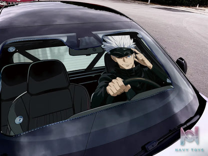 Plover Studio – Jujutsu Kaisen Satoru Gojo Car Windshield Sunshade, Summer UV Protection Front Windshield Cover