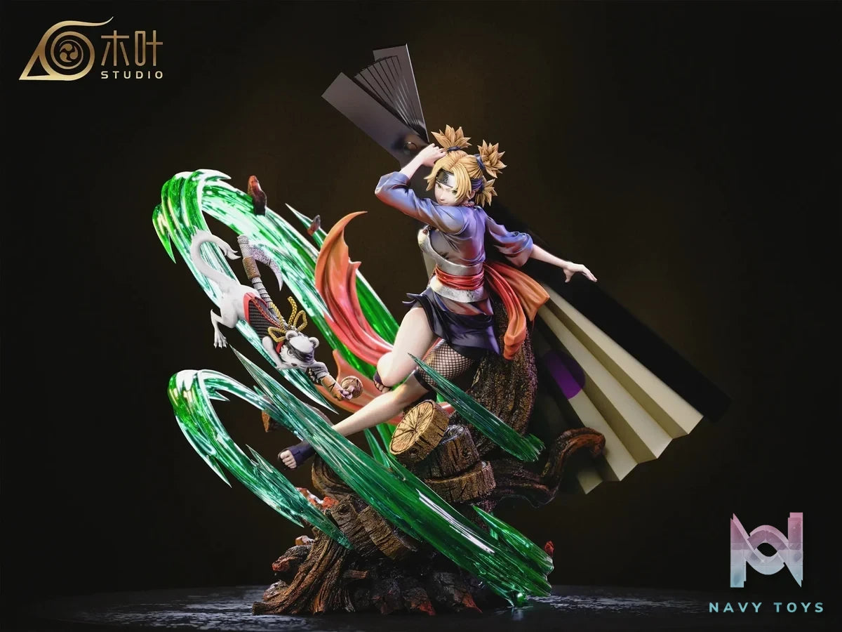 Konoha Studio - Naruto Beautiful Girl Light Sculpture Series 001 Temari - Temari+kamaitachi resin statue Navy Toys anime figure