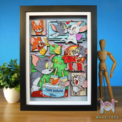 KALA HOME Studio – Tom and Jerry Multiple Characters 3D Decorative Painting Tom and Jerry