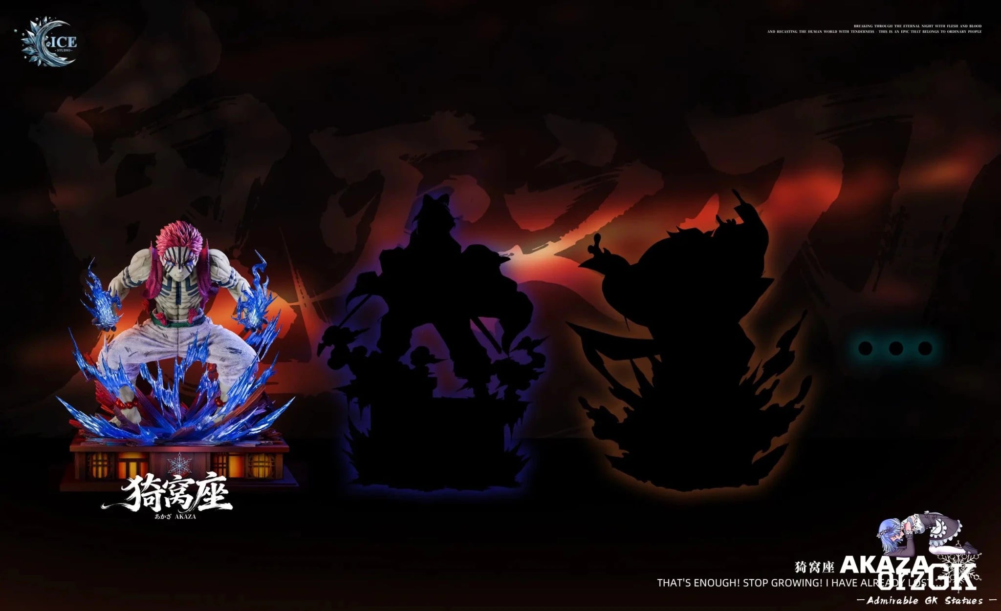 ICE Studio - Infinity Castle Series 01 Upper Moon 3 Akaza Demon Slayer resin statue Navy Toys anime figure