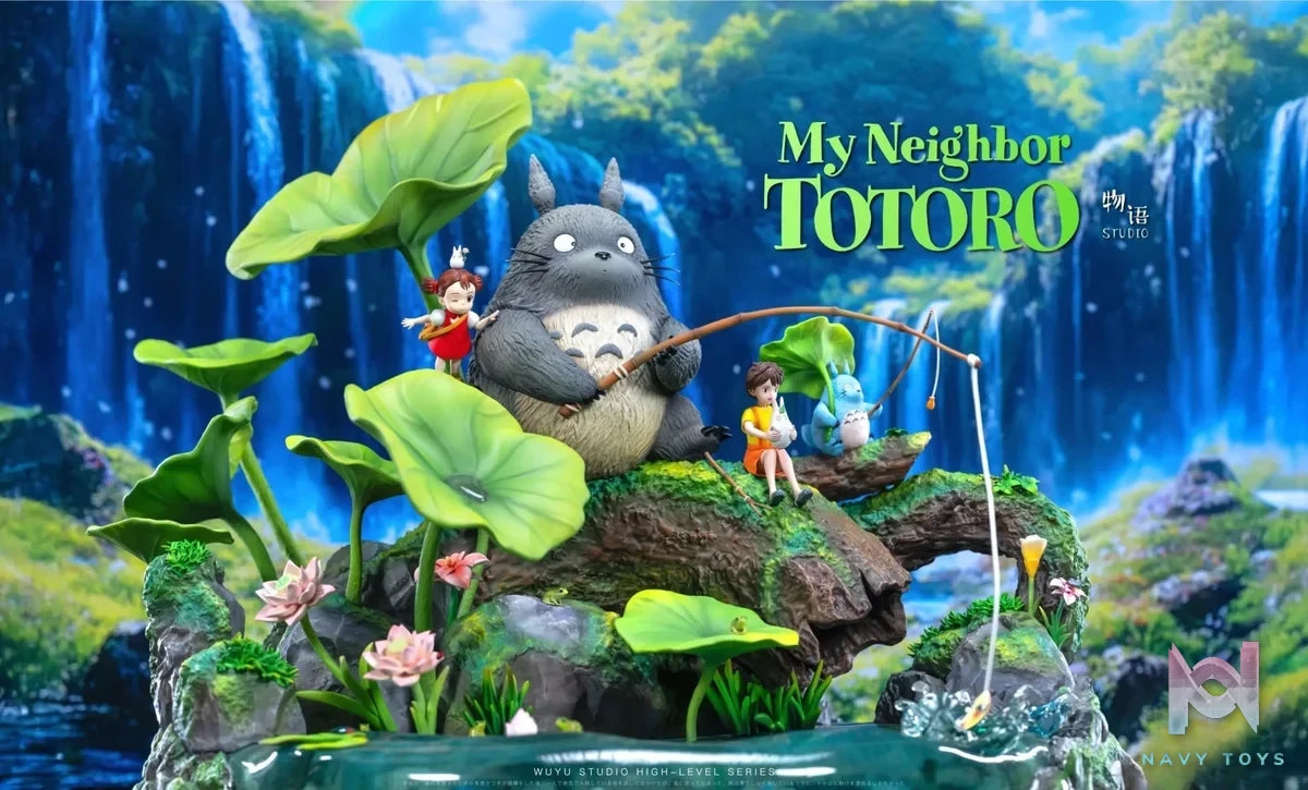 Wu Yu Studio - My Neighbor Totoro Memories Series 01 Totoro by the Lotus Pond resin statue Navy Toys anime figure