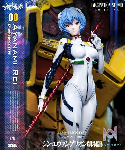Imagination Studio - Neon Genesis Evangelion Soryu Asuka Langley & Ayanami Rei resin statue Navy Toys anime figure