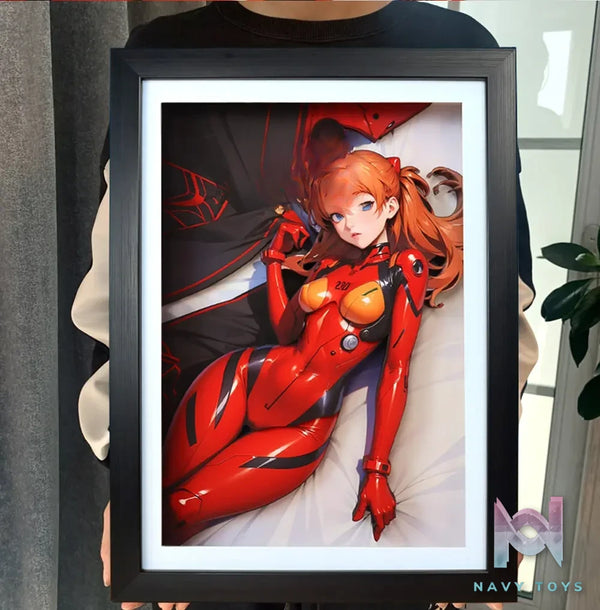KALA HOME Studio – Soryu Asuka Langley 3D Decorative Painting Neon Genesis Evangelion
