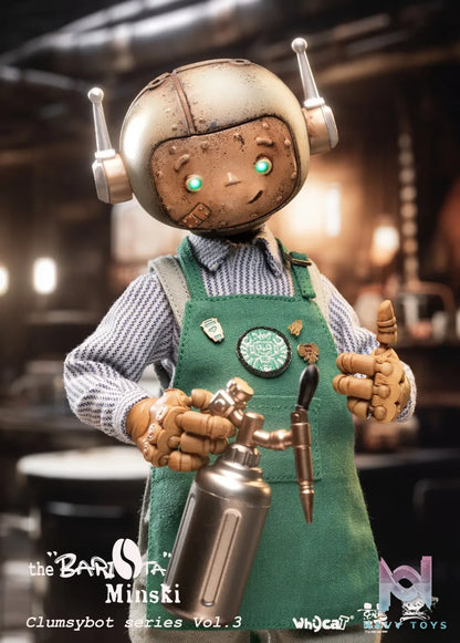 Whycat Studio & GEARHEADTOYS Studio – ClumsyBot Series 3 Barista Minski GHT005 (Licensed)