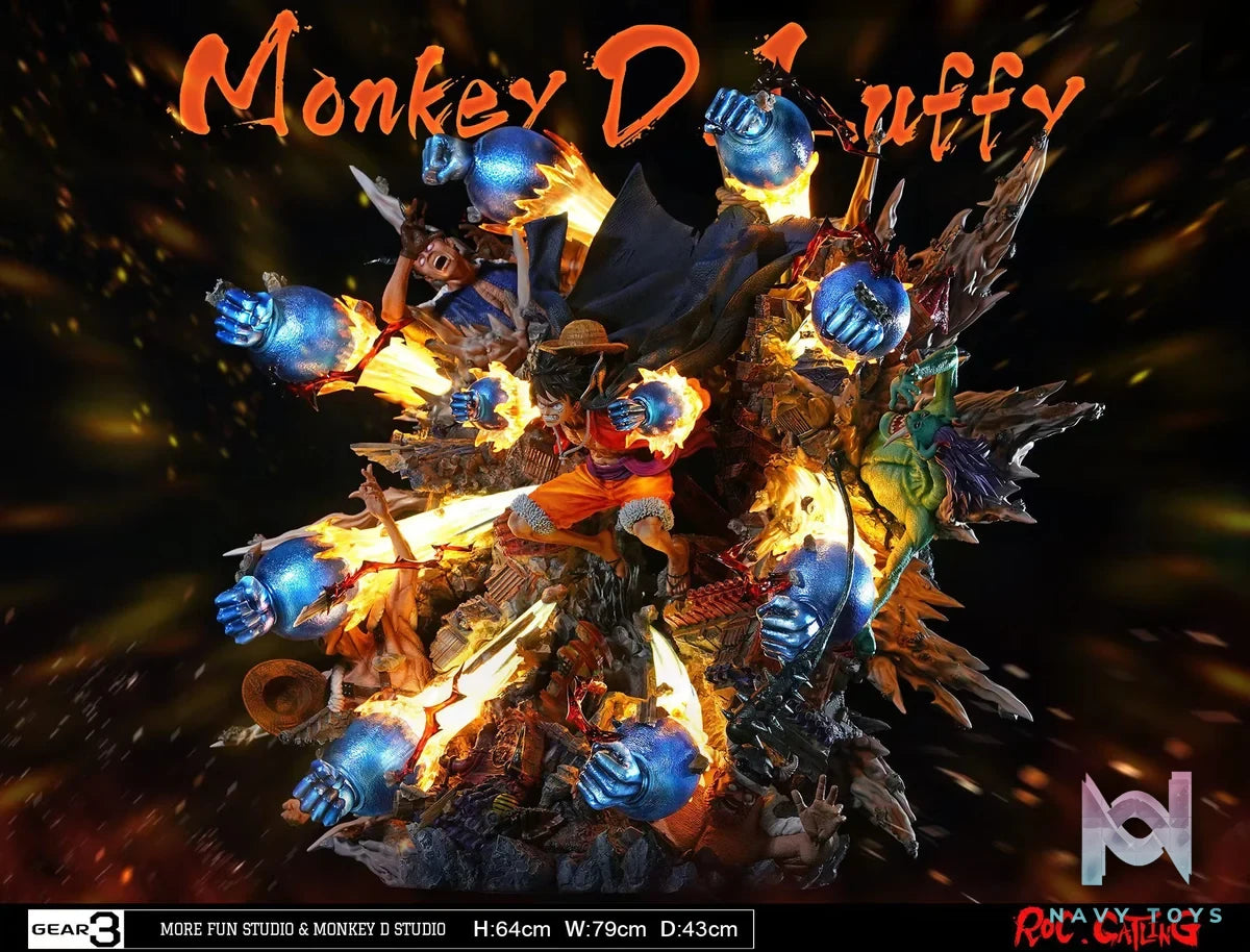 Luffy Gear 3 resin statue More Fun x Monkey D Studio anime figure