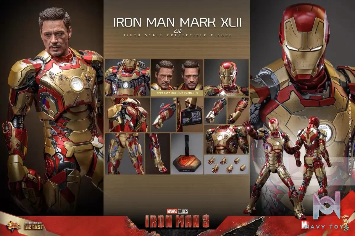 Hottoys Studio – Marvel Iron Man3 Iron Man Mark42 (2.0) MMS758D65 (Licensed)