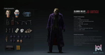 JO ARTICU Studio – CLOWN No.01 1/12 Scale Cloth Outfit Articulated Figure DC Comics