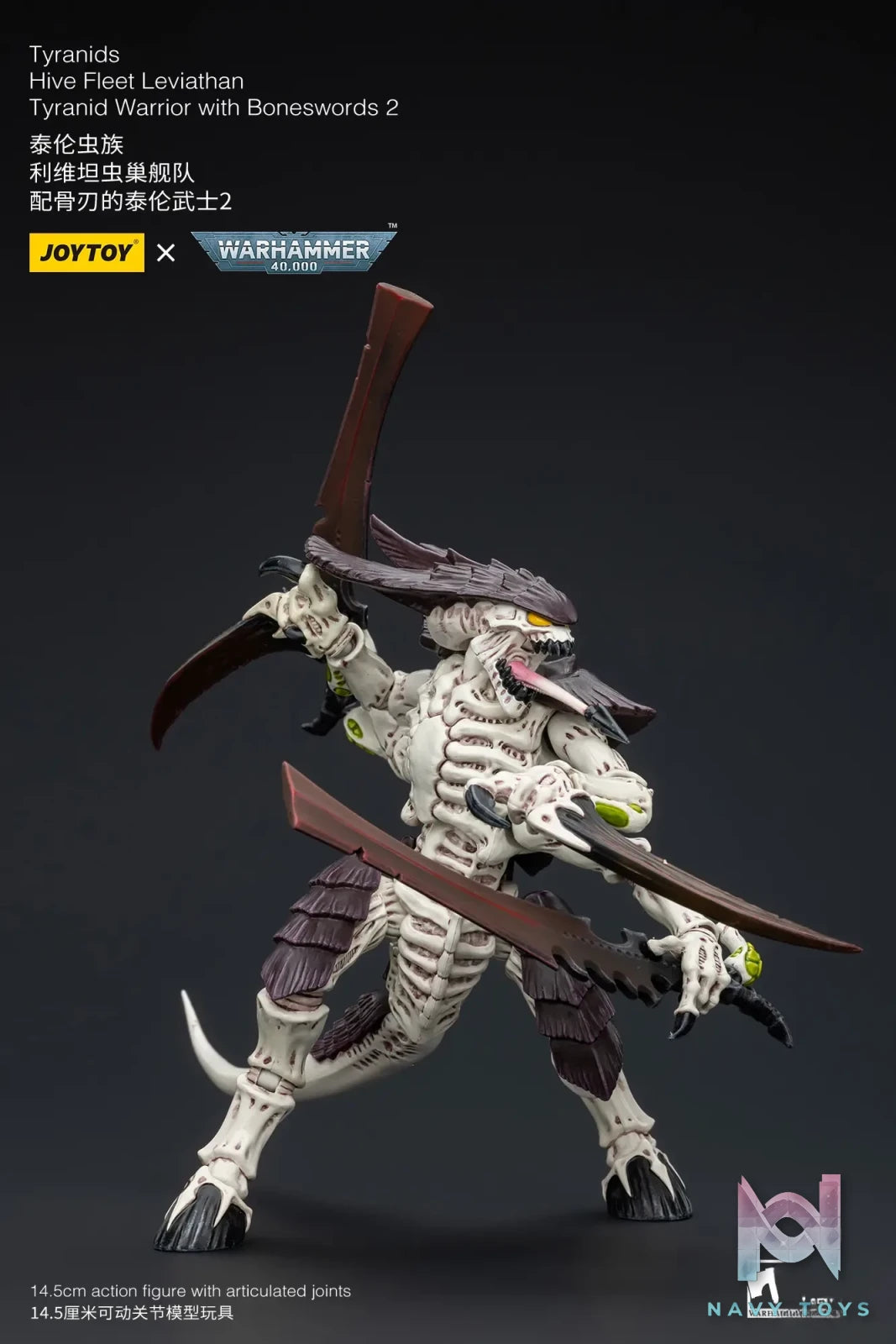 JOYTOY Studio – Warhammer 40,000 Tyranids Hive Fleet Leviathan Tyranid Warrior with Boneswords 2 JT8766 (Licensed)