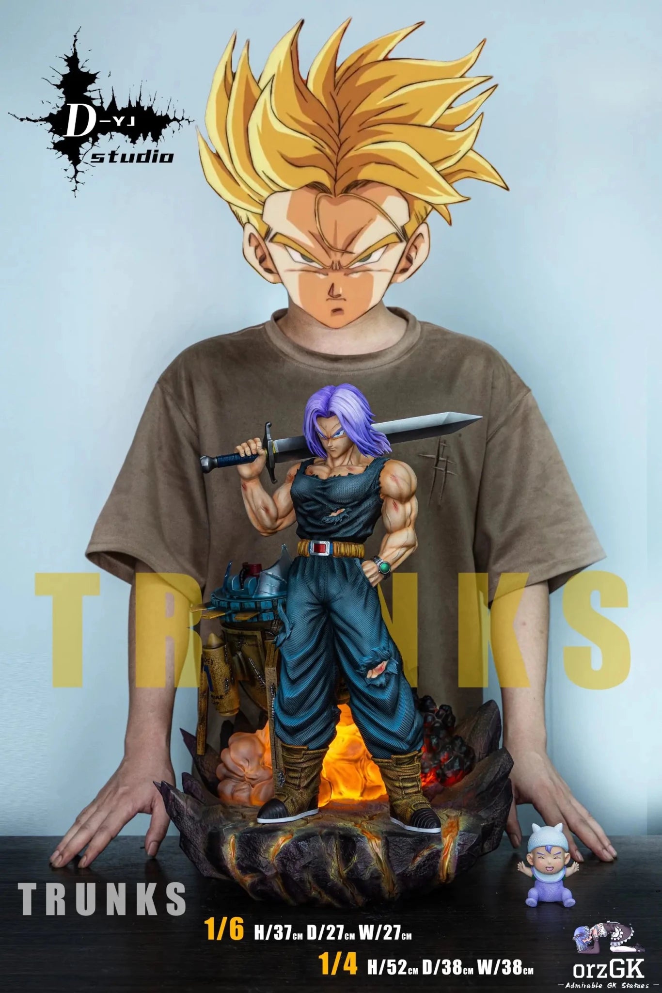 D - YJ Studio - Dragon Ball Sword Carrying Trunks resin statue Navy Toys anime figure