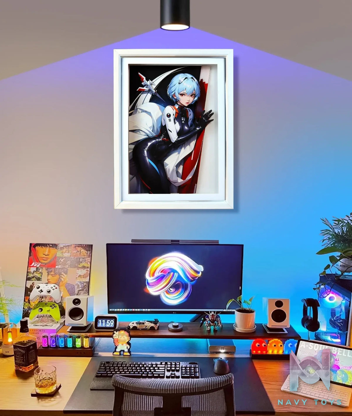 KALA HOME Studio – Ayanami Rei 3D Decorative Painting Neon Genesis Evangelion