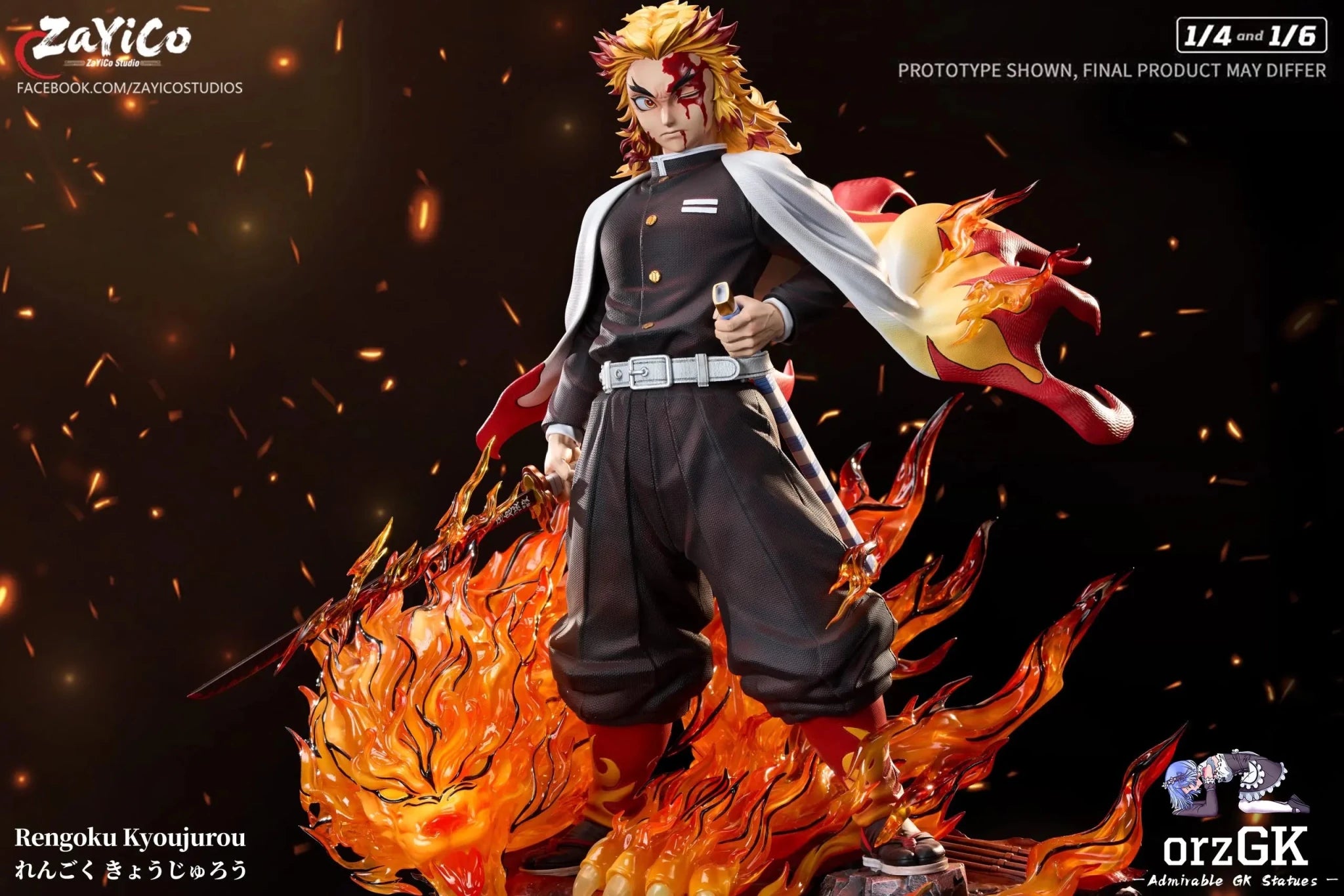 Flame Hashira Kyojuro Rengoku - Demon Slayer - Zayico Studio resin statue Navy Toys anime figure