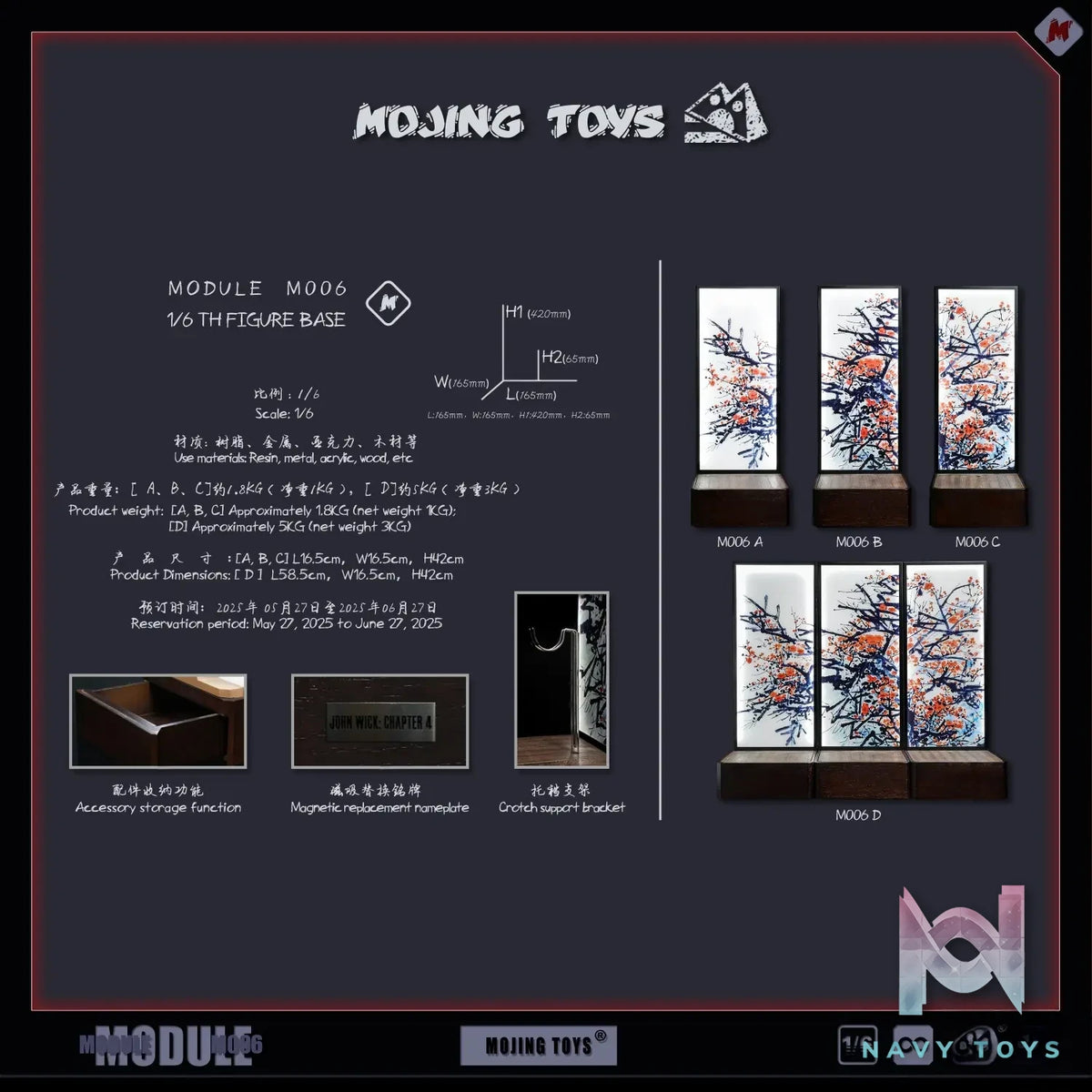 MOjingToys – 1/6 Modular Series Japanese Screen Platform Single and Set M006ABCD (Licensed)