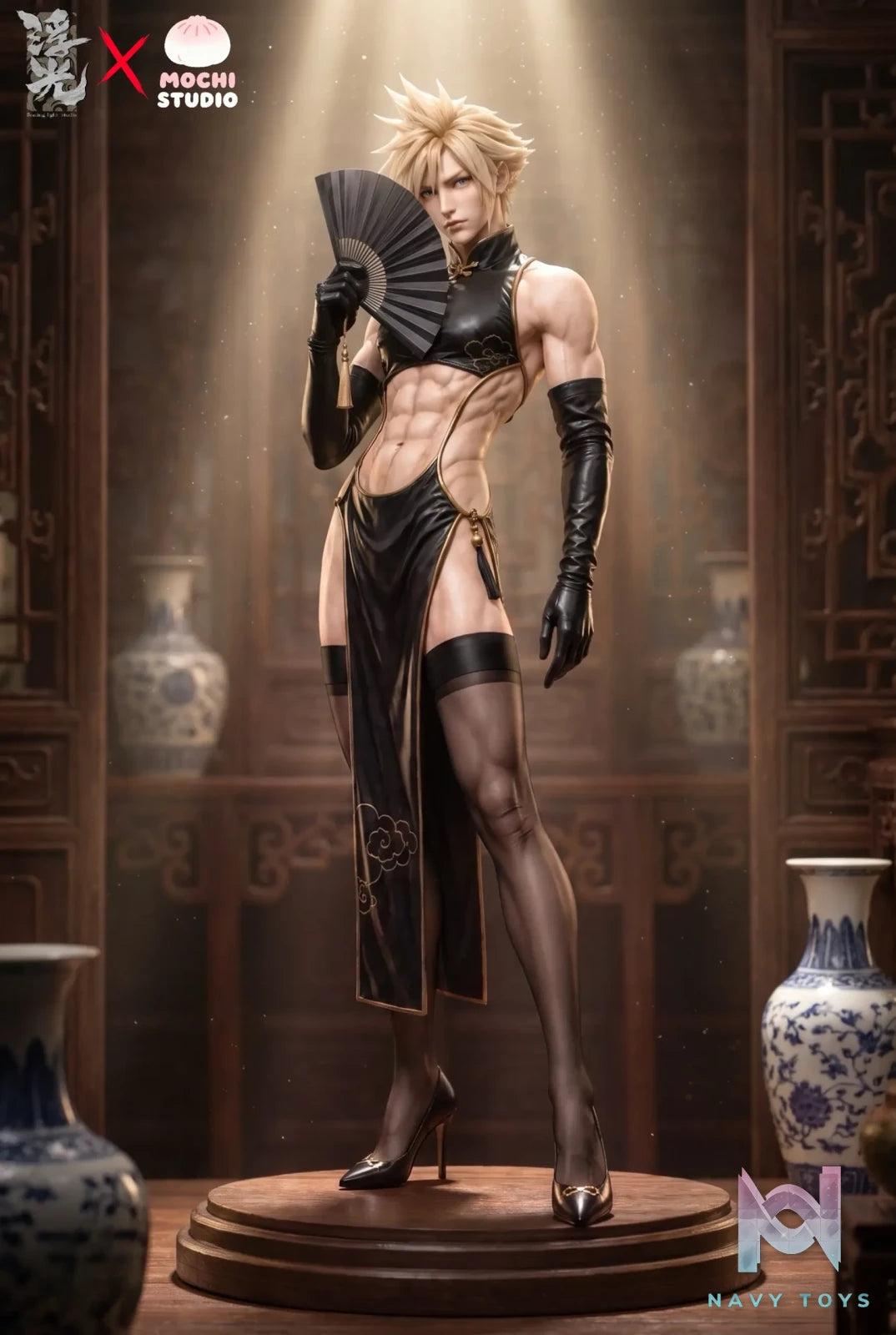 MOCHI Studio X Floating Light Studio – Cheongsam Handsome Man Cosplay Series 001 Cloud Strife X 002 Sephiroth Final Fantasy