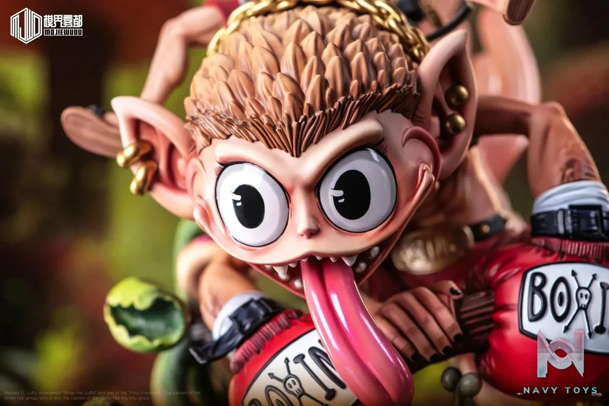 Mo Jie Wu Du Studio - One Piece Strange Forest Adventure 4 Luffy & Fishtail Monkey resin statue Navy Toys anime figure