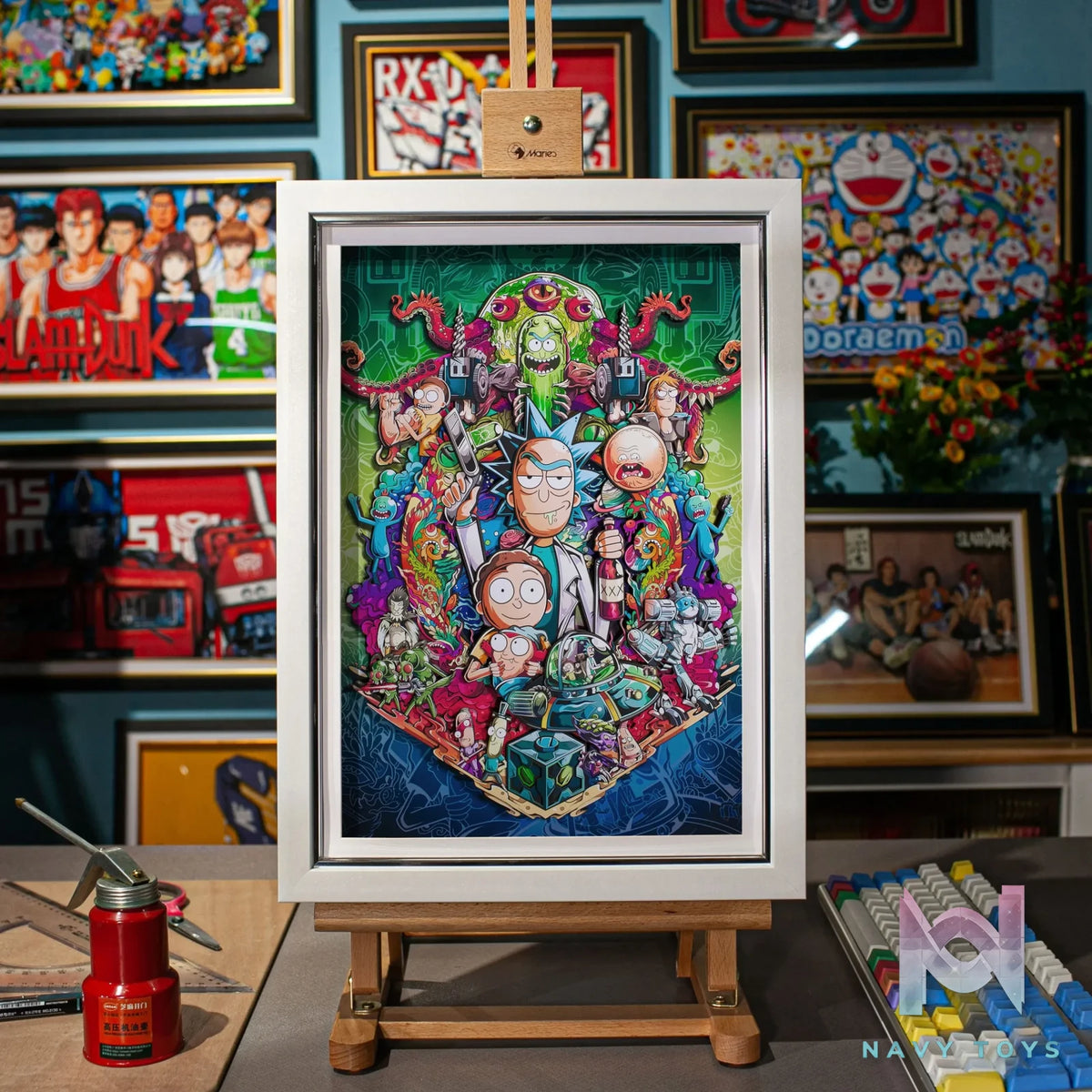 Yu Zhi Jiang Studio – Rick and Morty Multiple Characters 3D Decorative Painting Rick and Morty