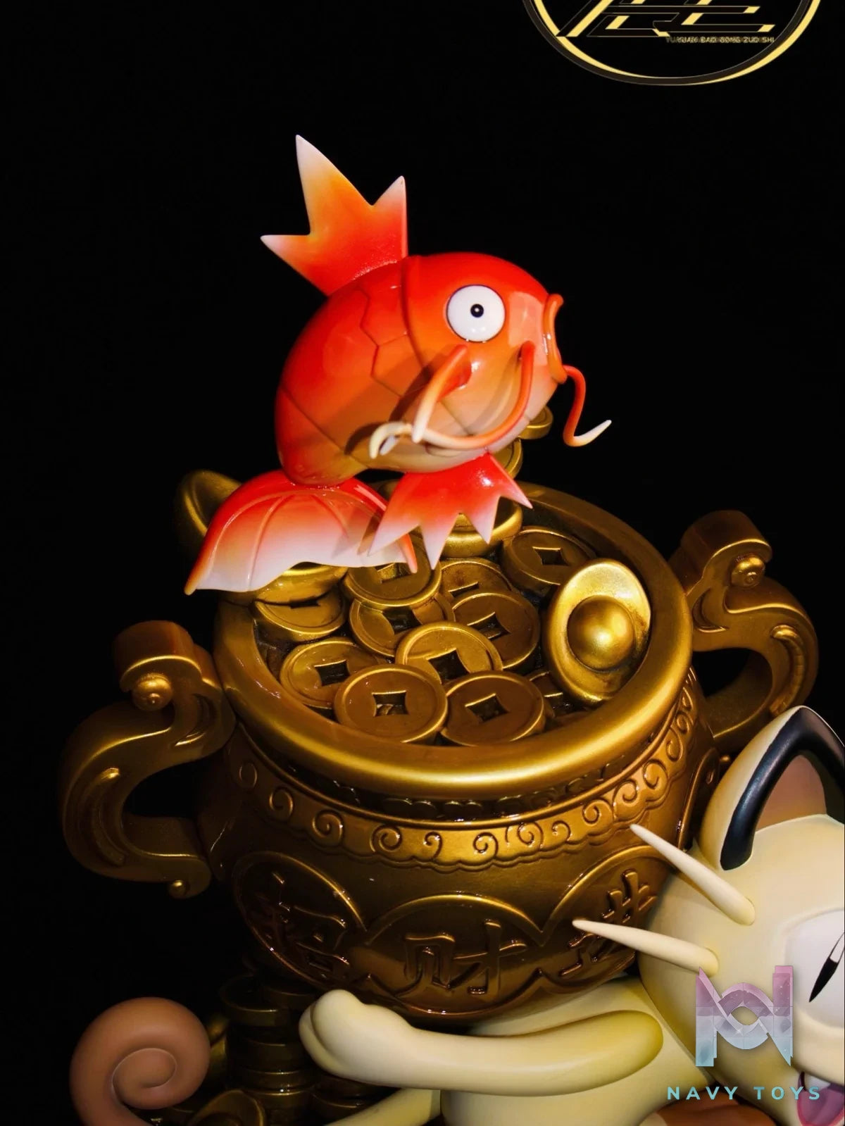 Fortune Cat and Koi Fish - Pokemon - Yuan Bao Studio resin statue Yuan Bao Studio anime figure