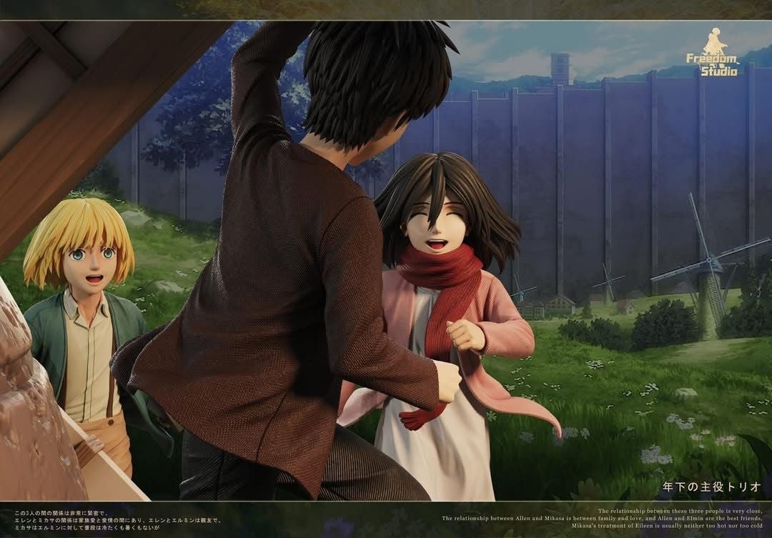 Eren & Mikasa & Armin - Attack On Titan - Freedom Studio resin statue freedom studio anime figure