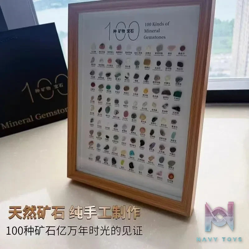 Orz Collectibles – 100 Kinds of Mineral Specimens Natural Crystal Rock Stone Science Ore Collection