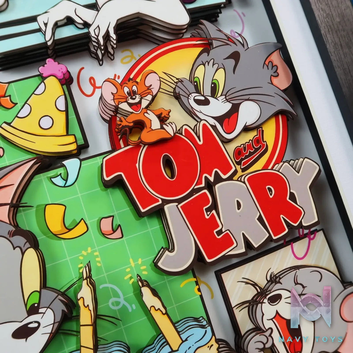 KALA HOME Studio – Tom and Jerry Multiple Characters 3D Decorative Painting Tom and Jerry